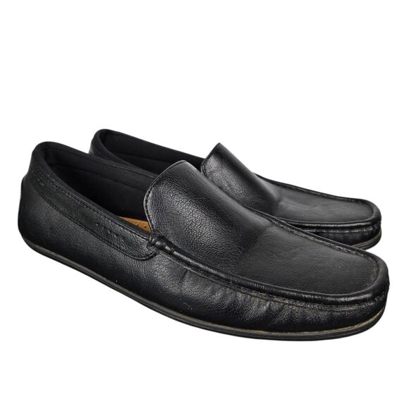 Ashford Hayes Coastal Men's Sz 10 M Black Slip on Loafers 046573 Square Toe - Picture 1 of 15